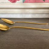 Two jam spoons in gilded metal