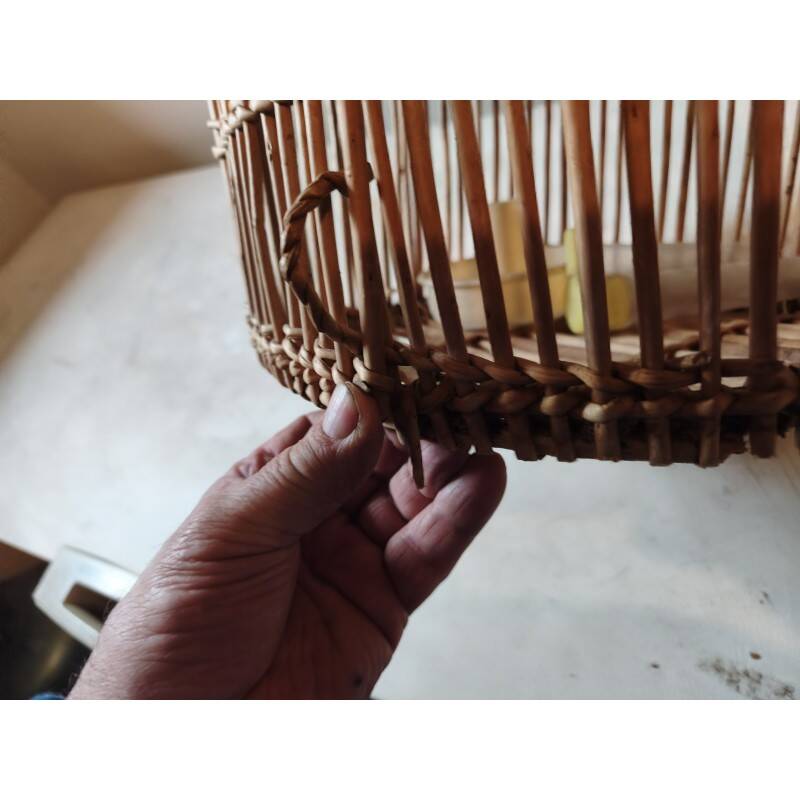 Vintage wicker birdcage