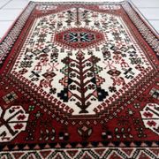 Handmade vintage Persian Gashkai rug 62cm x 105cm, 1960s