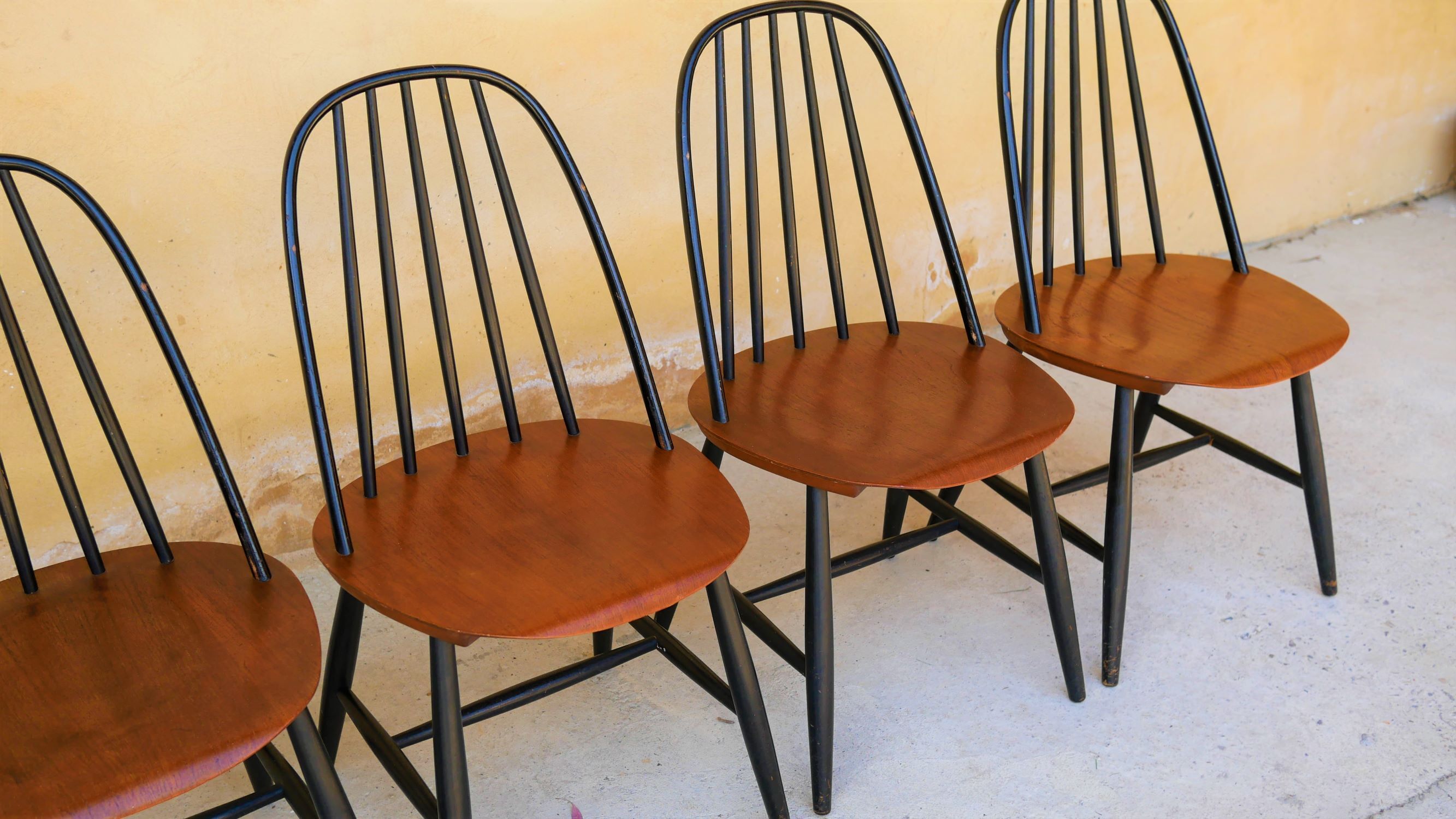 Set of 4 chairs Scandinavian by Sven Erik Fryklund for Hagafors Stolfabrik