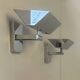 Pair of vintage adjustable wall lights, chrome-plated metal, France, 1970