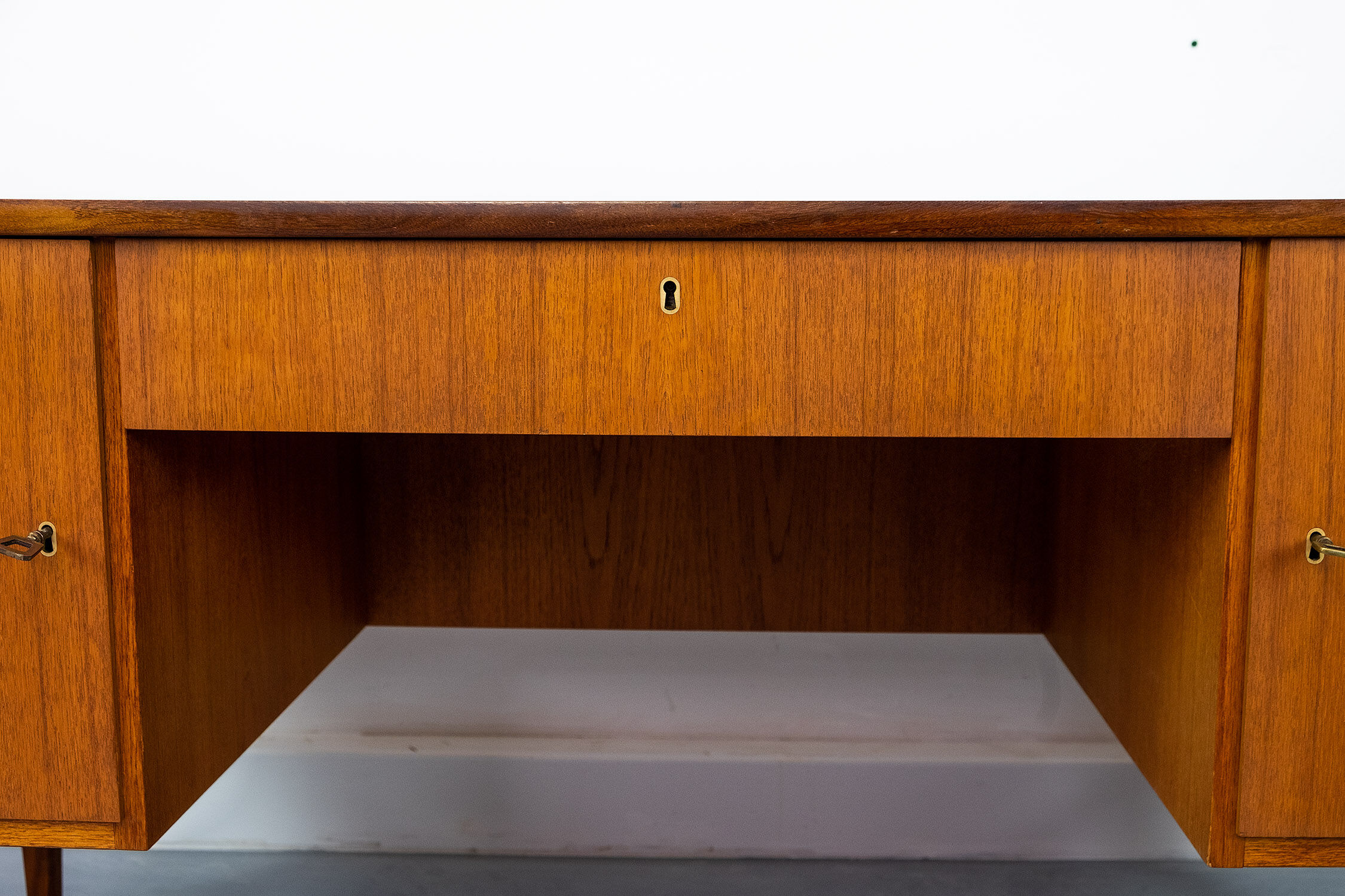 Freestanding vintage teak desk 1960s
