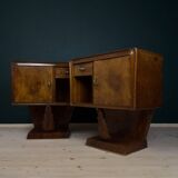 Vintage wooden bedside tables, Italy, 1950s, set of 2.