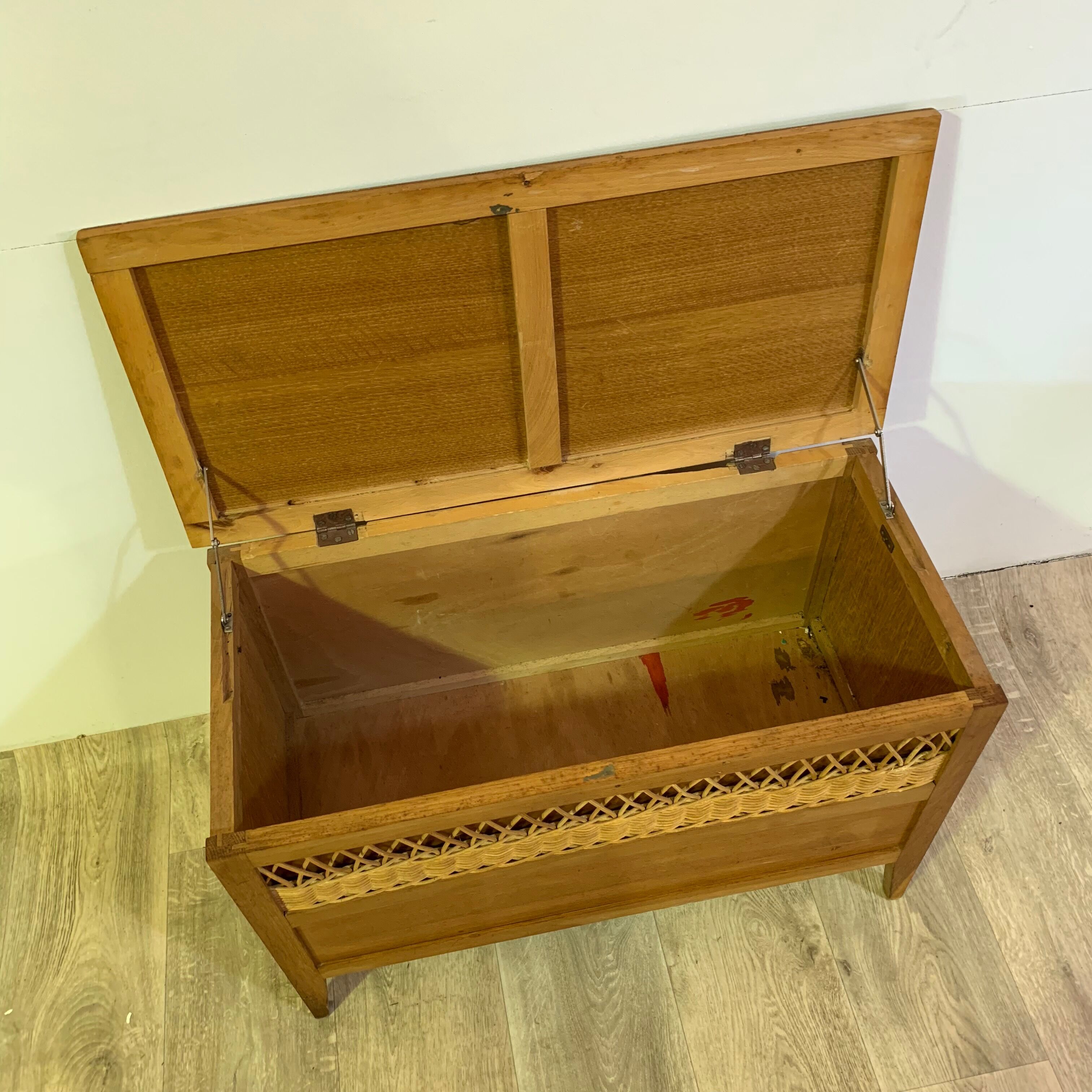 Vintage rattan toy box
