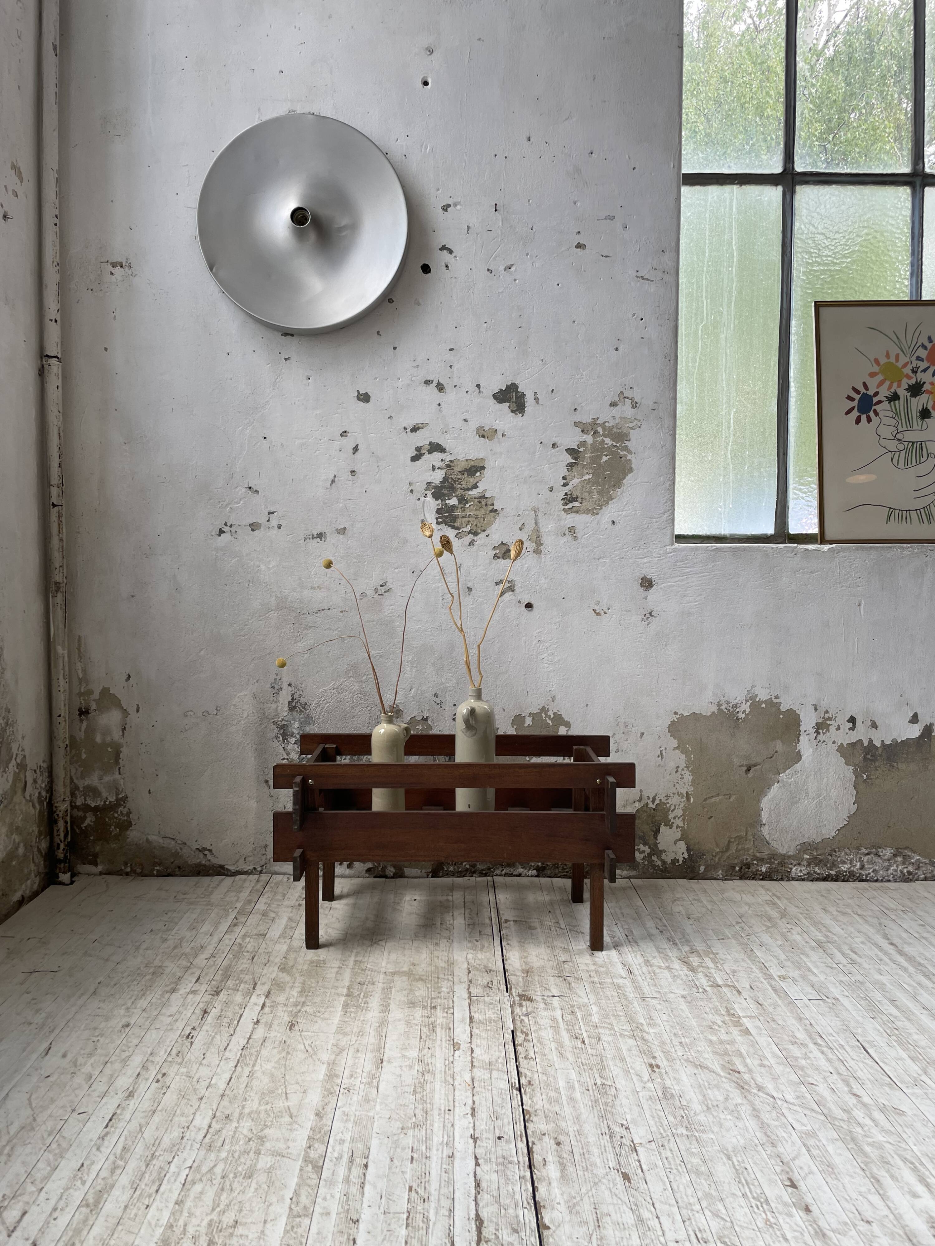 Small modernist oak planter from the 1950s