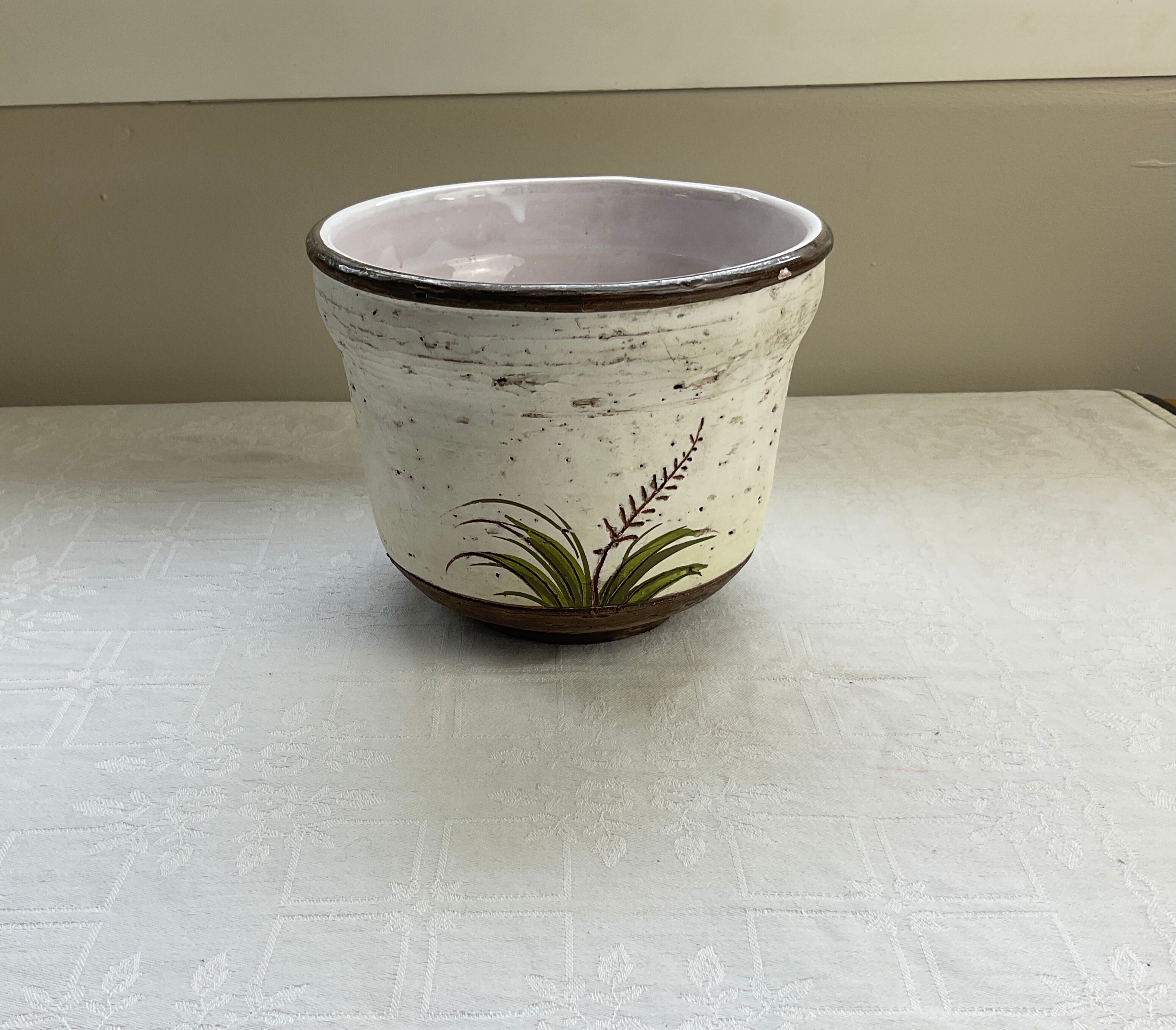 Hand-painted ceramic pot cover