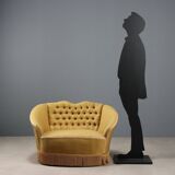 Capitonné loveseat 1950s