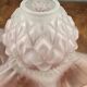 Antique satin pink glass lampshade – Wavy floral edge
