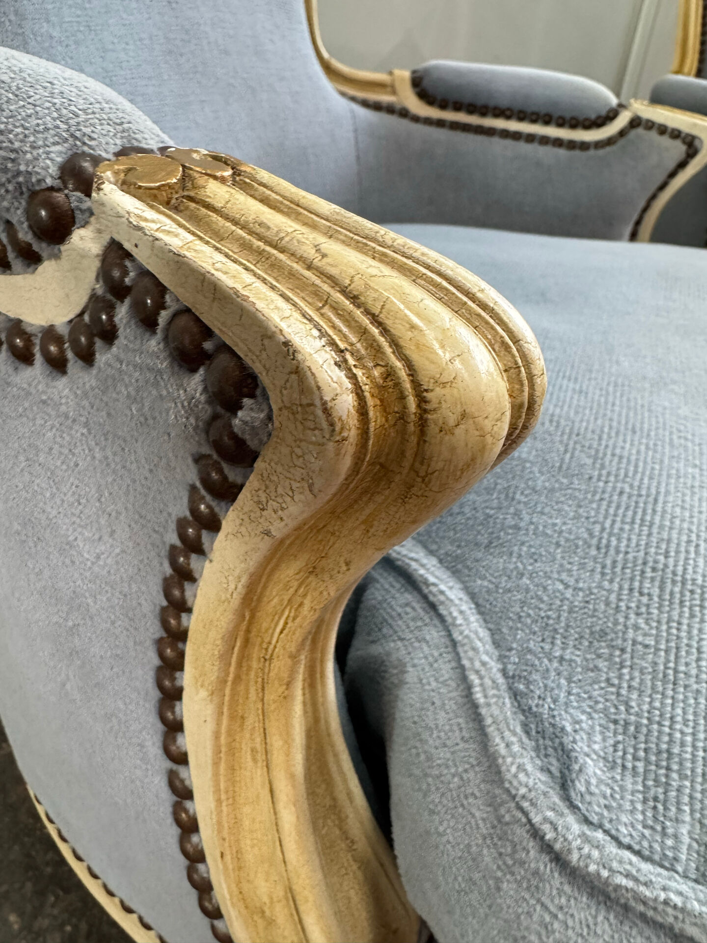 Pair of cabriolet armchairs in Louis XV style