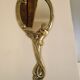 Old bronze mirror by hand, art deco woman's nude