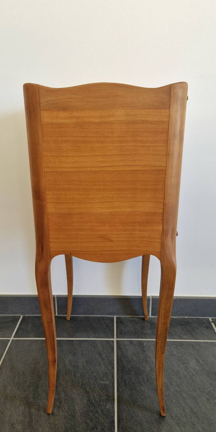 Solid cherry bedside table - Louis XV style - Signed DR