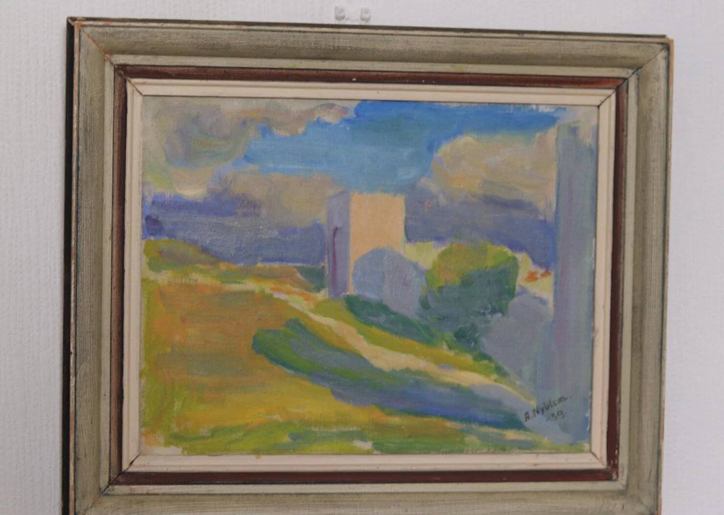 Original Swedish Oil on Canvas – “Summer Landscape” by A. Nyblom