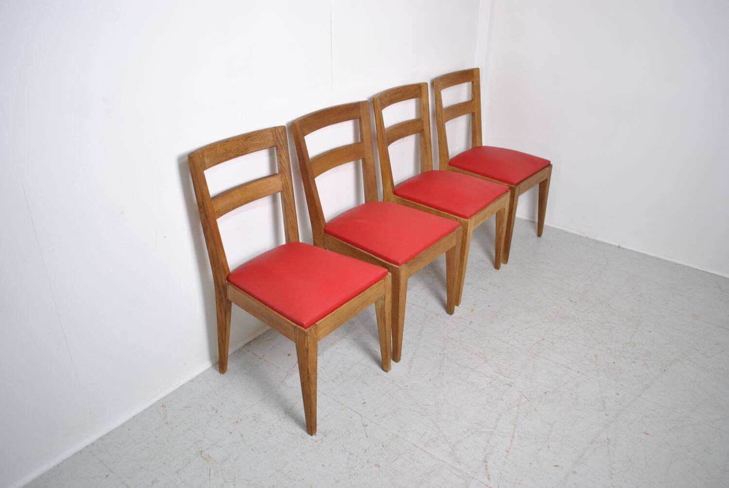 4 Solid oak chairs 1950