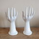 Duo of hands - rings or spike flowers in white ceramic