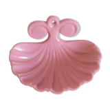 Pink enamelled cast iron shell soap holder