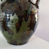 Enamelled terracotta jug vase 1900