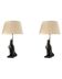 Paire de lampes de table modèle Horus, bronze patiné.
