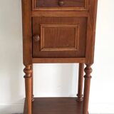 Antique bedside table in wood and marble