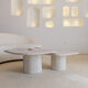 Irregular nesting coffee tables - ATHENA - 70/50 - porous natural travertine