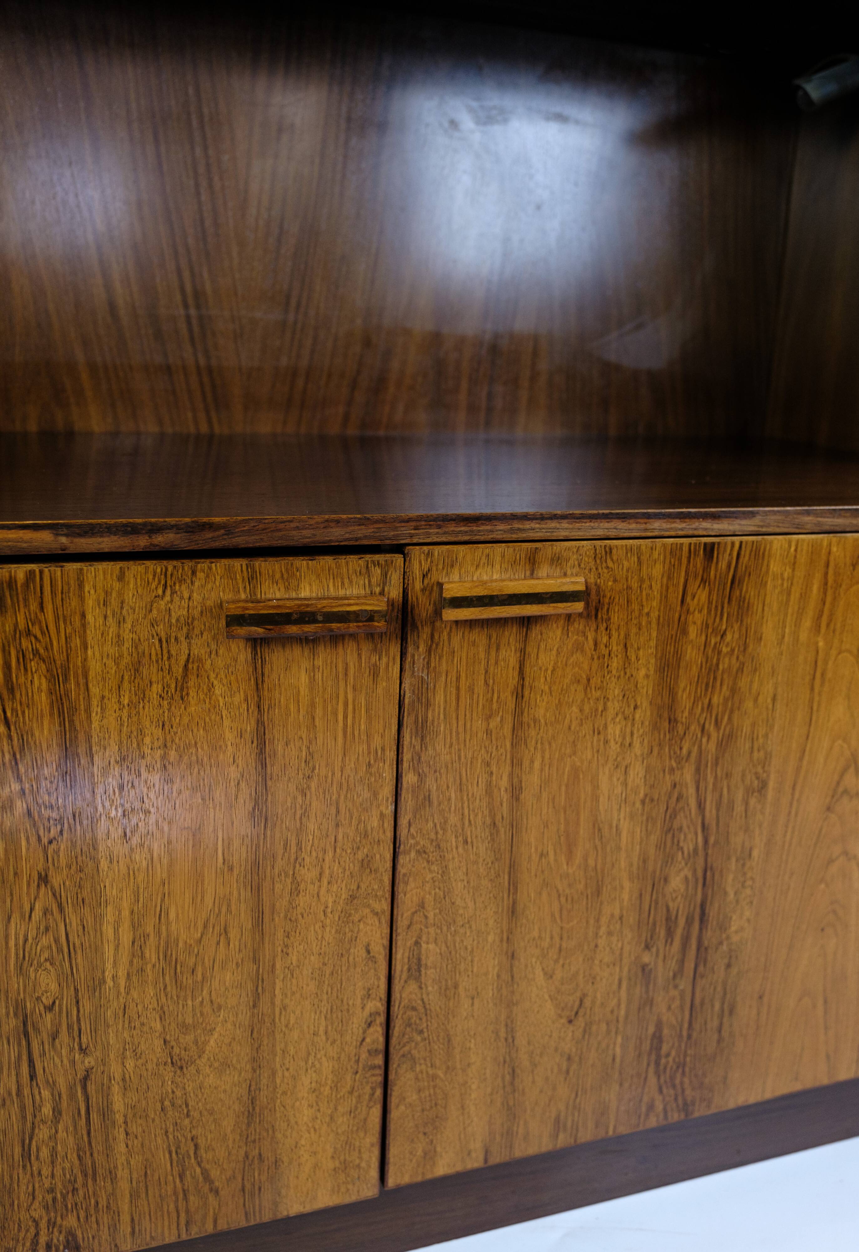 Bookcase With light Display Made In Rosewood, Danish Design From 1960s