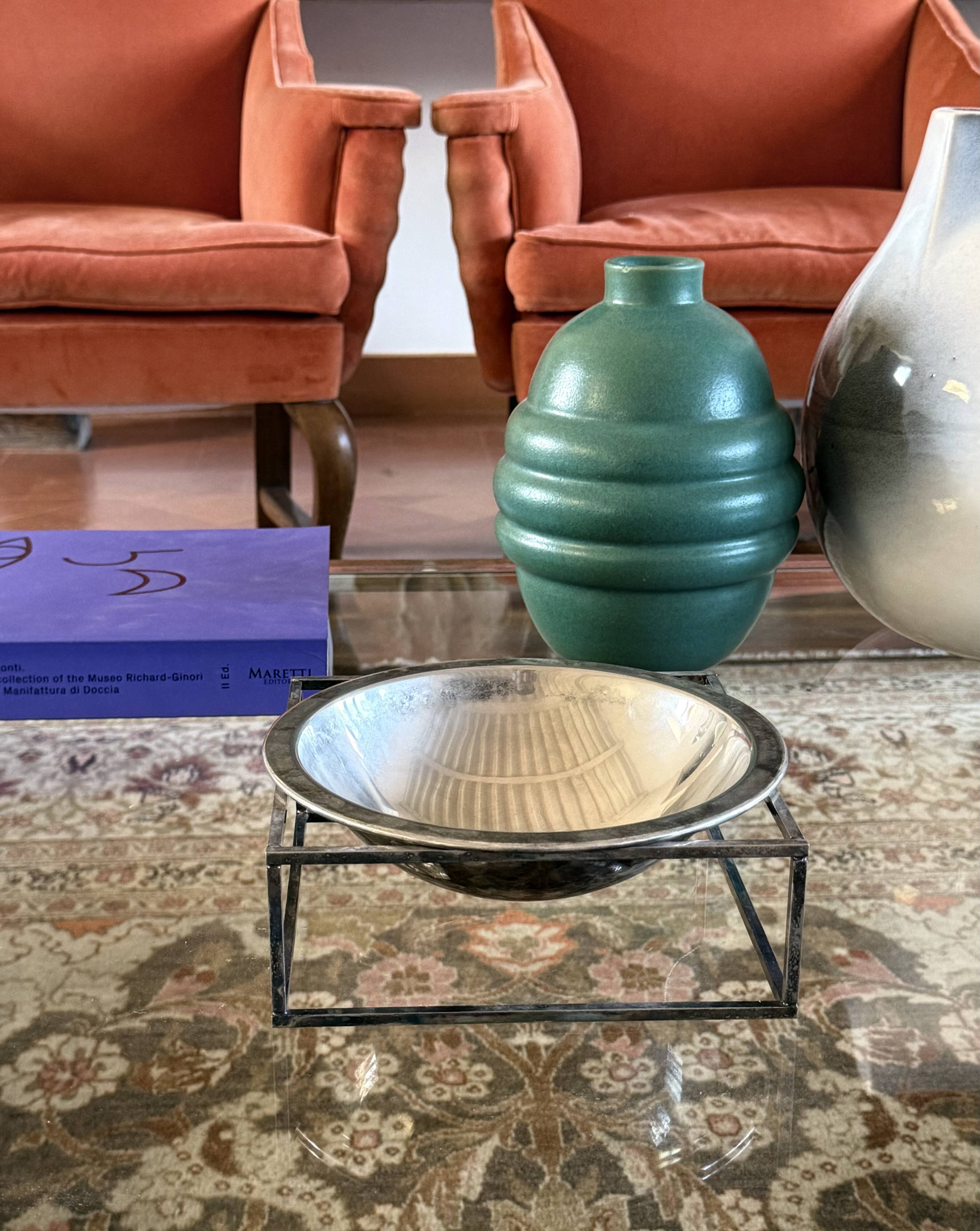 Mid-century modern silver-plated bowl / vide poche, PM Italy 1970s