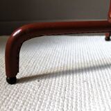Vintage floor lamp with bamboo-style leather base
