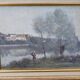 Peinture  Reproduction d'un tableau de Corot  cadre bois doré
