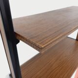 Vintage Italian modular shelving unit in melamine with wood decor