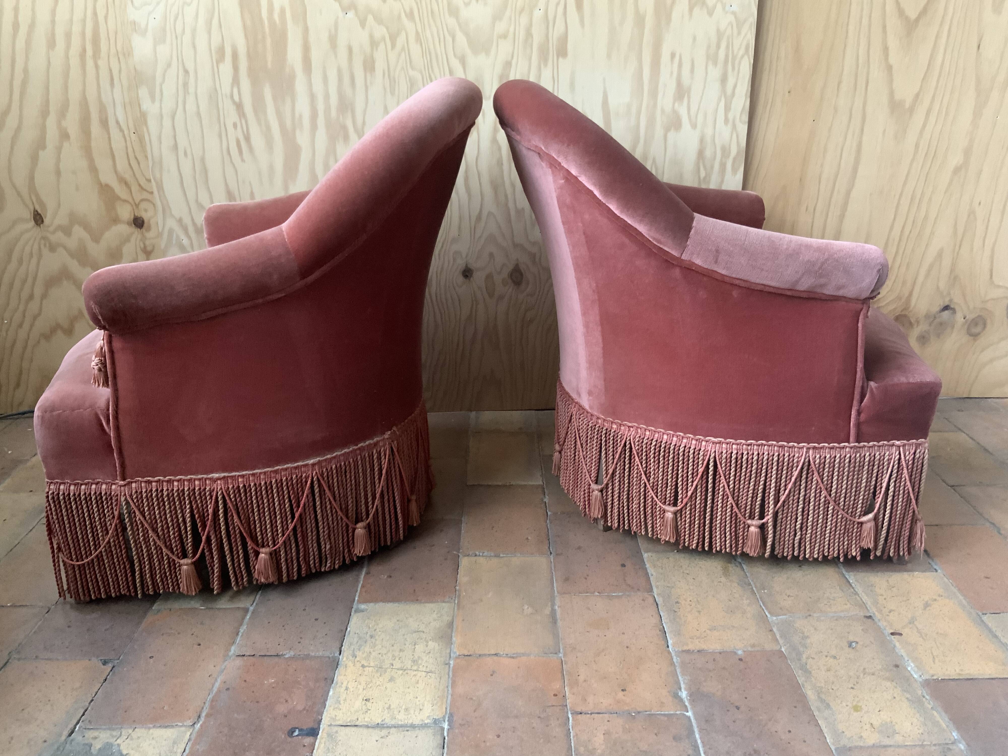 Pair of toad armchairs