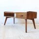 Table basse vintage G-Plan en teck marron années 1950, design mid-century, tiroir intégré