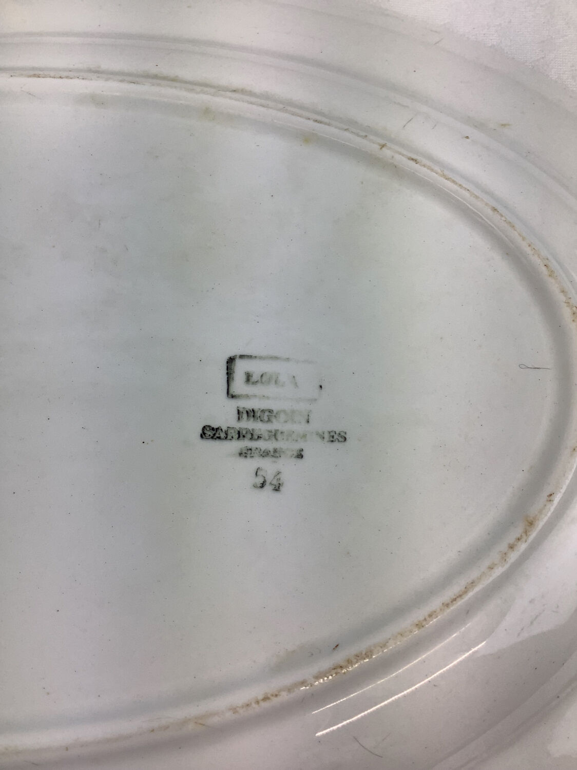 Old artisanal dish made in France Digoin Sarreguemines