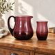 Vintage purple plum glass pitcher and glass – Retro set