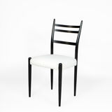 Set of 6 dining black & white bouclé chairs by D. Gomme for G Plan, 1950