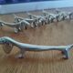 Silver metal dog knife holder