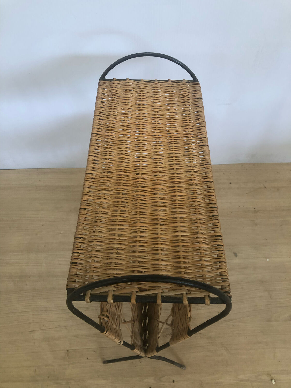 Rattan magazine rack