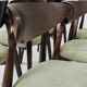 Modern set of 4 dining chairs, sage fabric