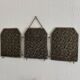 Vintage 1920s triptych barber mirror Art Deco hexagonal crystal - 33 x 78 cm