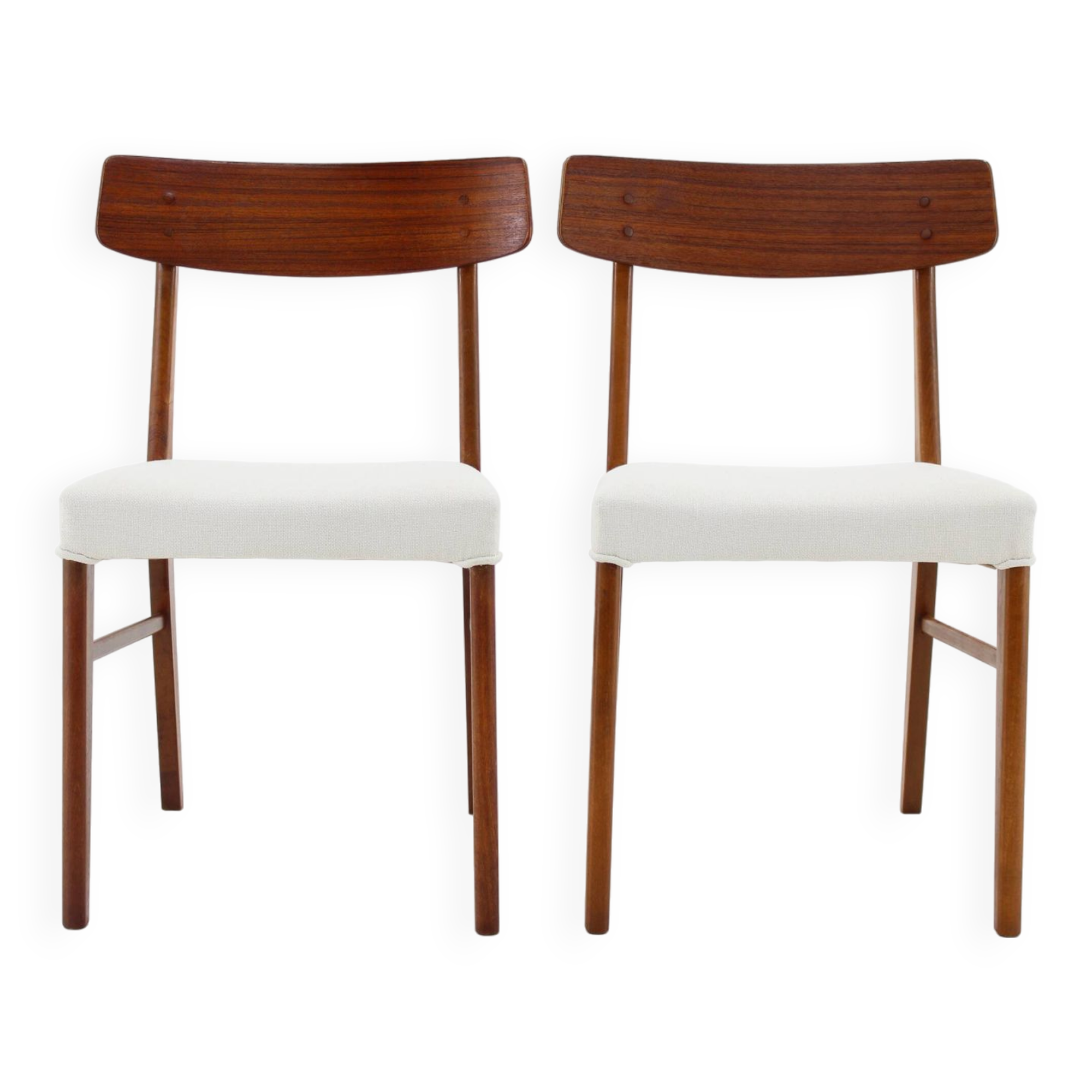 1960s Pair of Danish Teak Chairs, Restored
