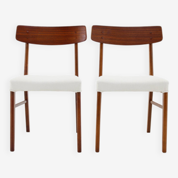 1960s Pair of Danish Teak Chairs, Restored