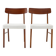 1960s Pair of Danish Teak Chairs, Restored