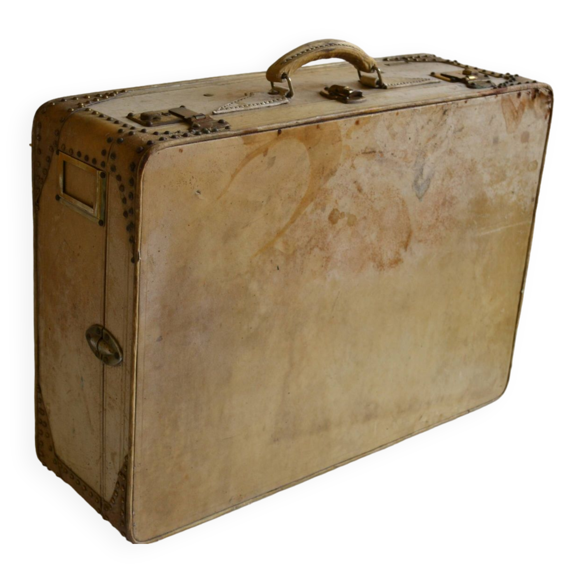 Valise vintage cuir 1950 maison Allemand-Arniaud à Marseille