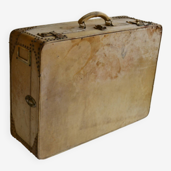 Vintage leather suitcase 1950 house Allemand-Arniaud in Marseille