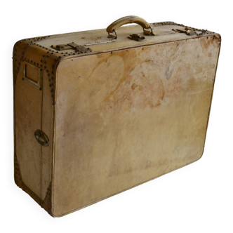 Vintage leather suitcase 1950 house Allemand-Arniaud in Marseille