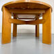 Extendable round table Maison Regain in solid elm, 1970s design.