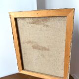 Oil portrait on canvas of an elegant vintage woman 50s