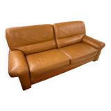 Brown leather sofa