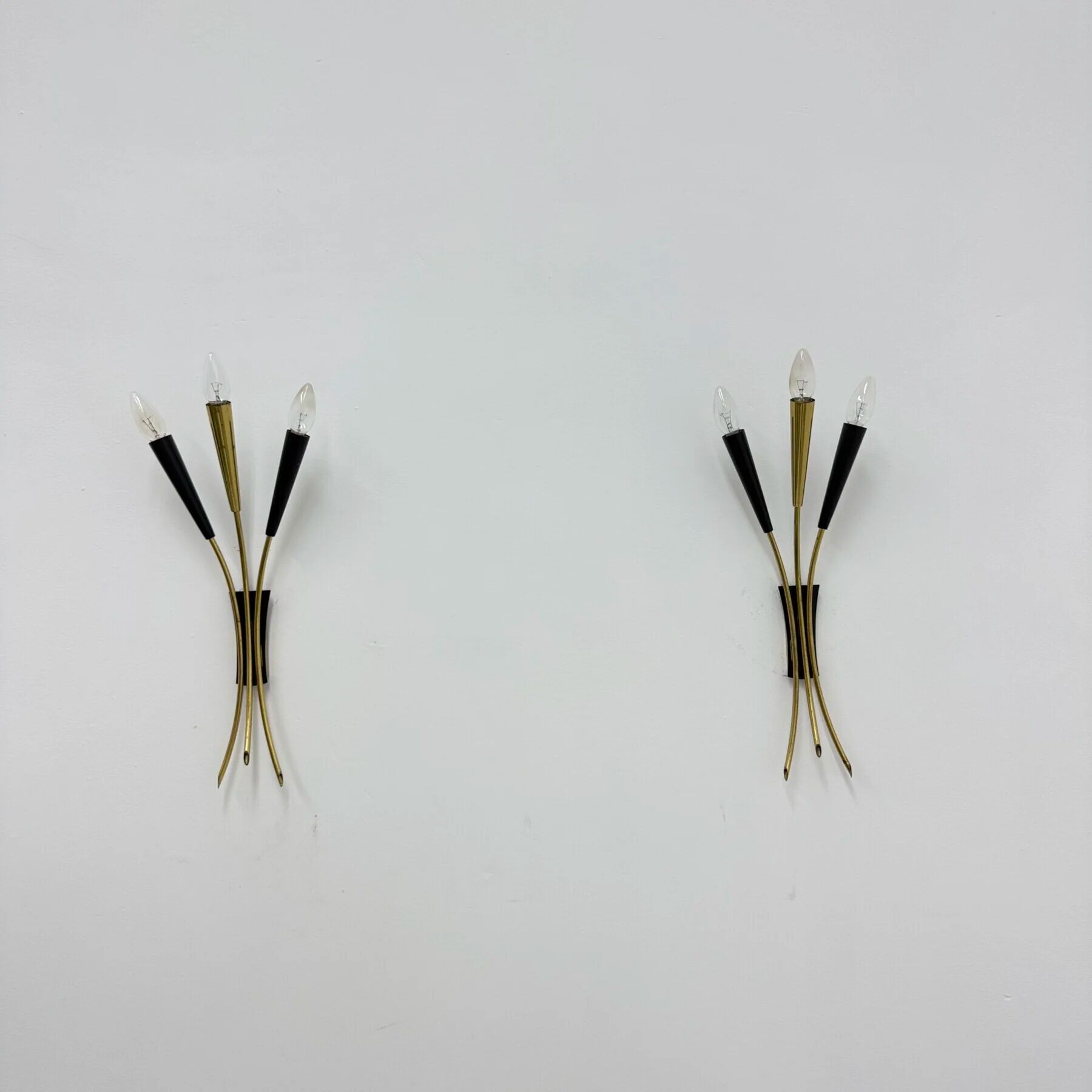 Mid-century Stillovo style brass wall light, 1950s