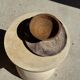 Petrified wood catchall or dish, grey with black rim, D29.5x25.5 -3321