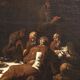 The monks' lunch, oil on canvas, Genoese school, Italy 18th century.