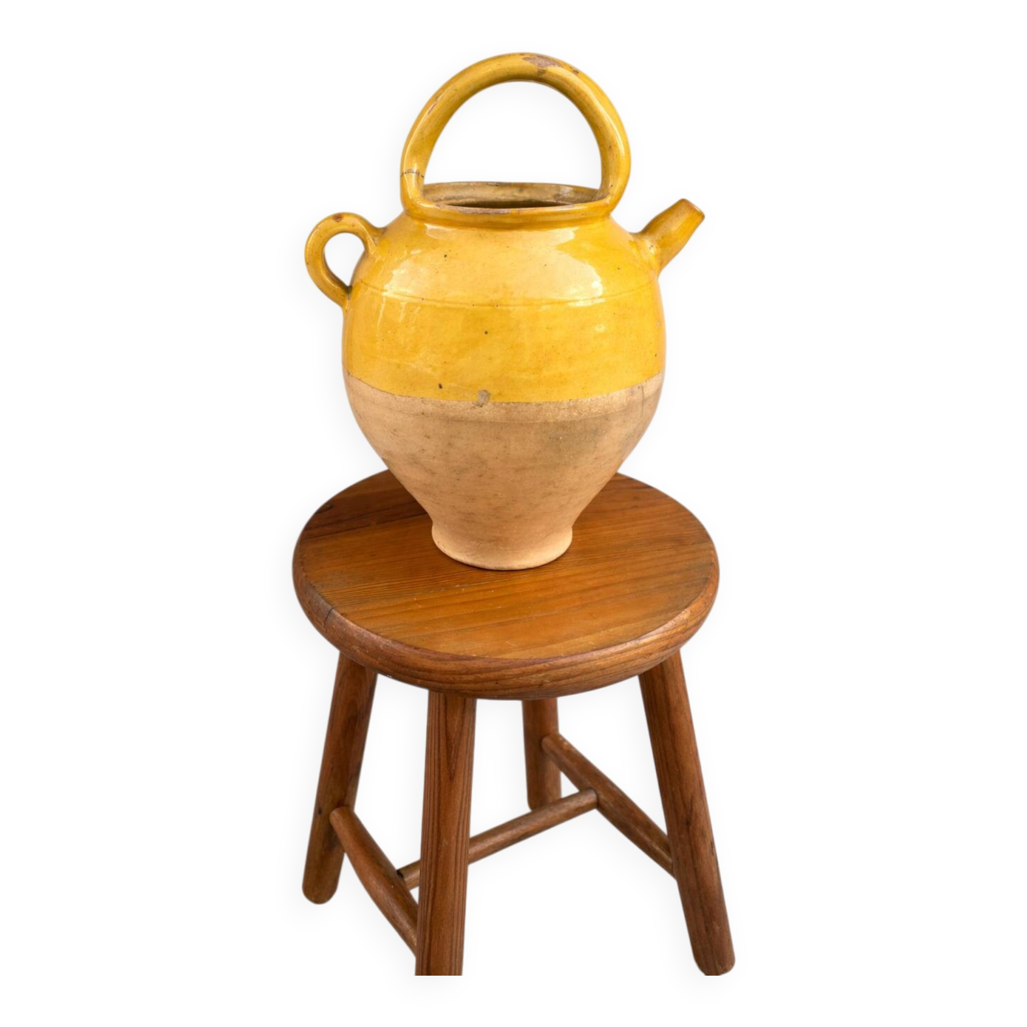 Old yellow glazed earthenware jug – Provençal spirit